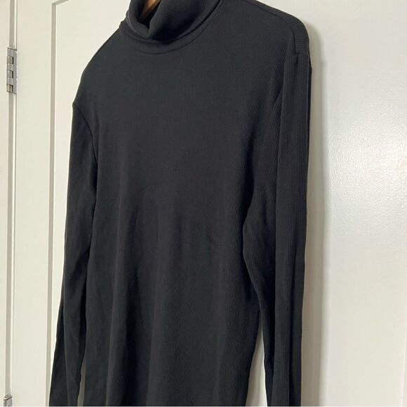 Guess Sweater Womens Small Black Rib-Knit Long Sleeve Turtle Neck Viscose Blend - Picture 4 of 13